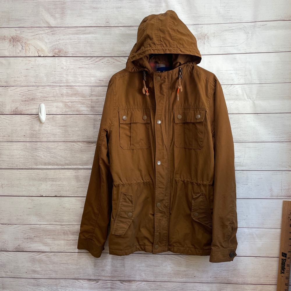 AEROPOSTALE HOODED UTILITY JACKET WITH PLAID FLANNEL LINING